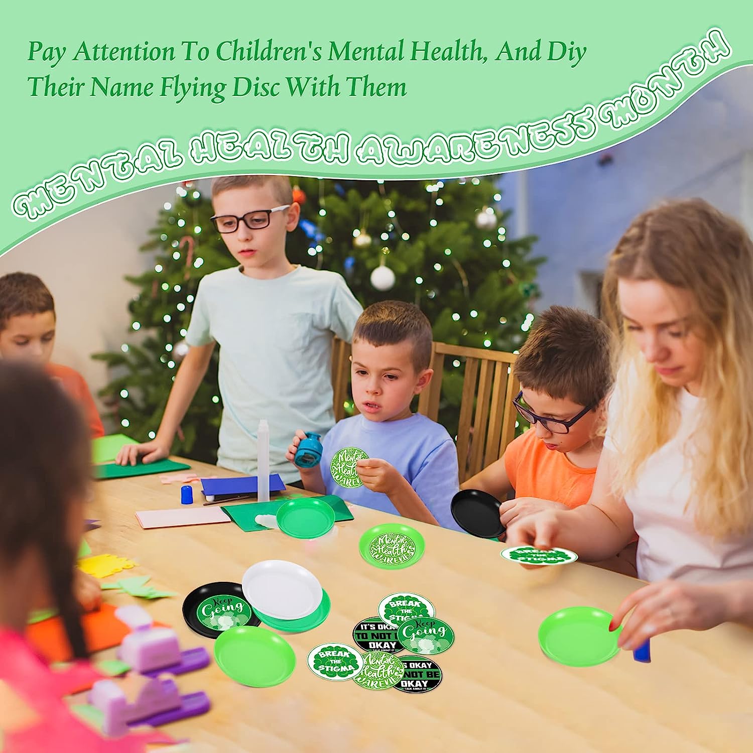 72 Pcs Mini Mental Health Awareness Flying Disc 3.5 Inch Sport Fun Saucer Flyer Disks Summer Outdoor Activity Backyard Games Birthday Party Favors for Kids Adults Camping Beach Lawn Park