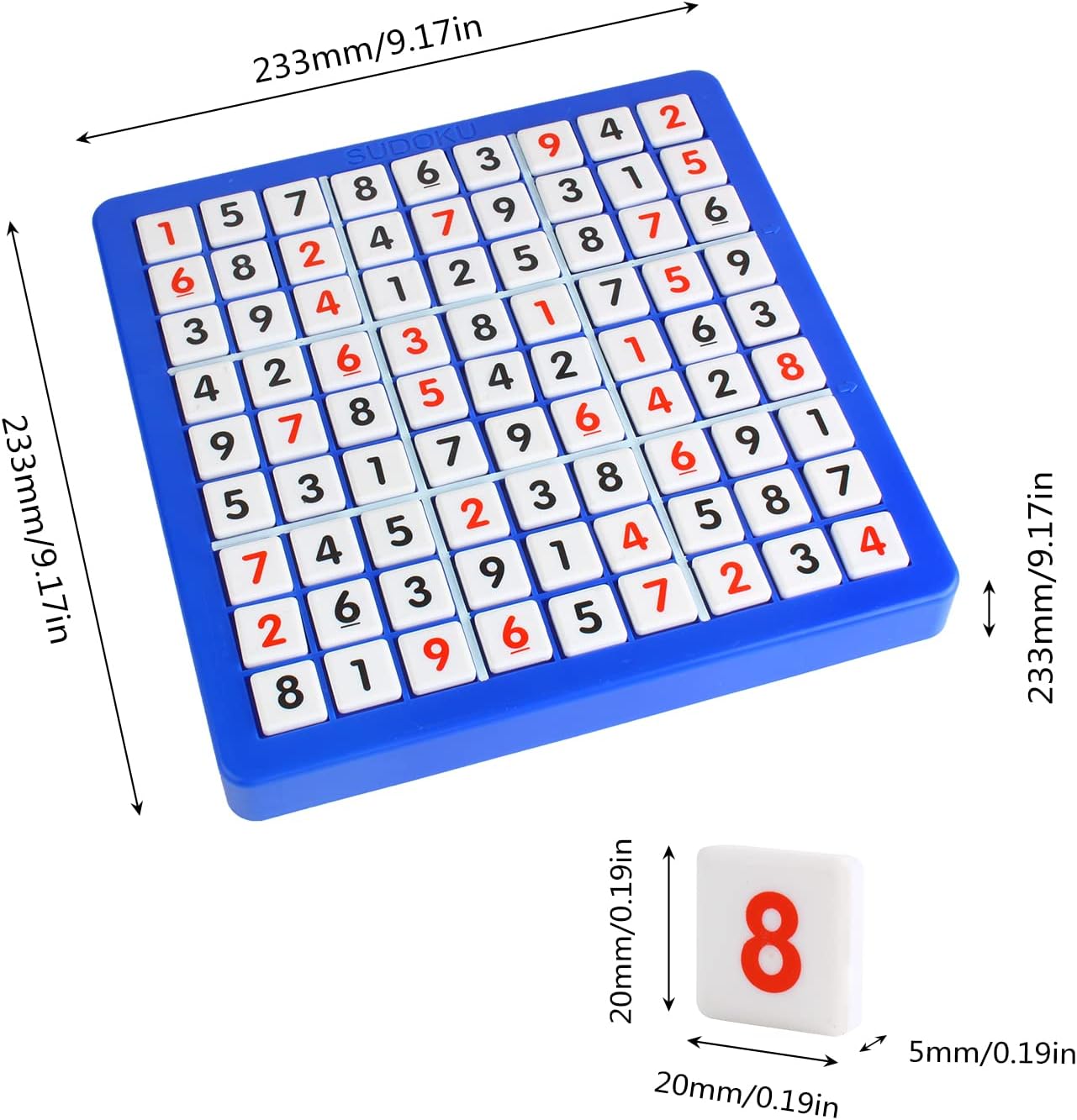 Plastic Sudoku Board Game for Adults and Kids 81 Grids Number Place with Instructions SD-09