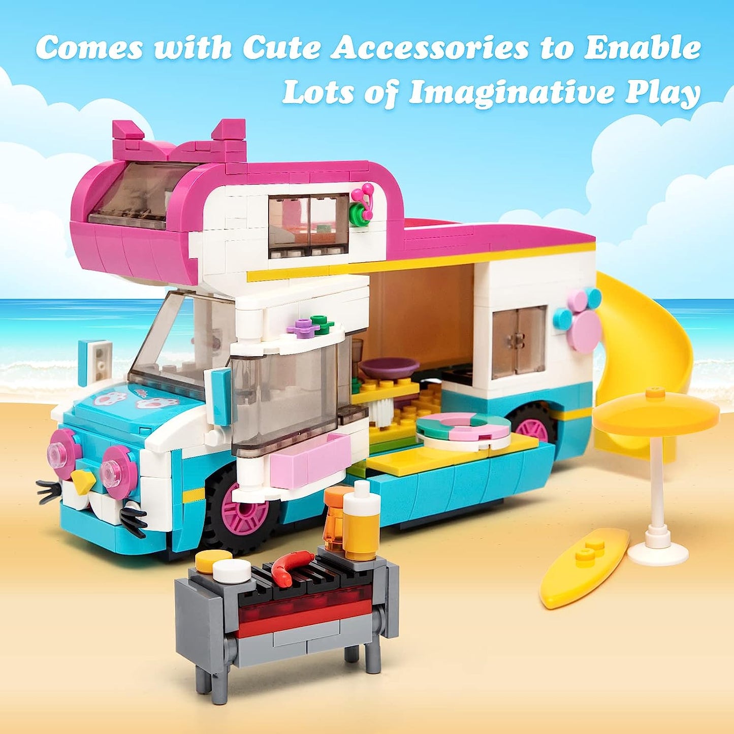 Camper Building Sets for Girls,455 PCS Camper Van Building Blocks Toys STEM Construction Kit Creative Educational Toys Gifts for Age 6-12 + Year Old Kids