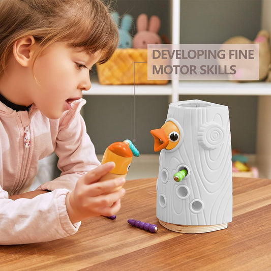 Toddler Toys for 2 3 4 Year Old Girls and Boys Gift, Fine Motor Skills Sensory Learning Toys, Magnetic Worm Game Birthday Present for Kid Age 2-4