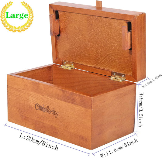 Big 32 Steps Wooden Secret Puzzle Box Toys Beech Wood Money Holder Handmade Storage Brain Teaser Unlocking Games Retro Compar ent Thinking Toy Mysterious Birthday Gift for Kids and Adults