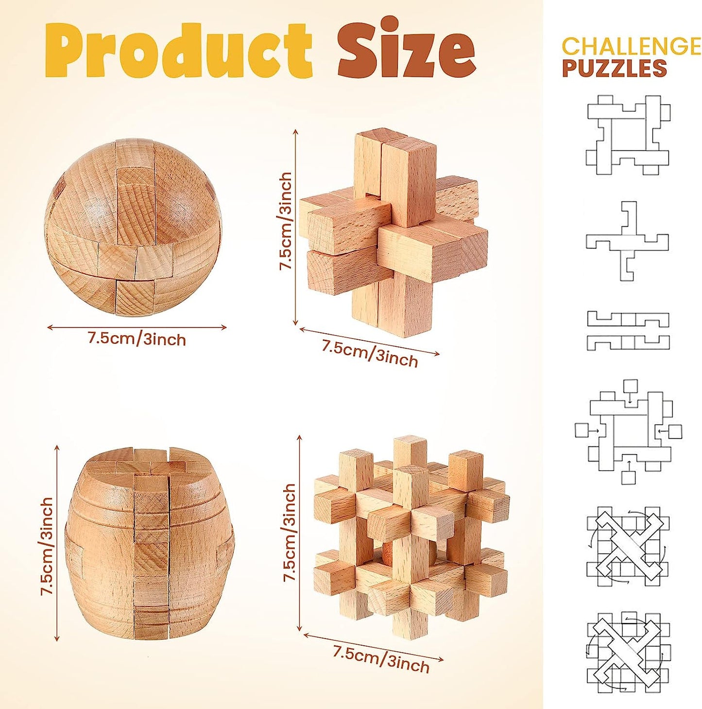 34 Pcs Metal Brain Teaser Puzzles for Kids Adult 3D Wooden Mind Games Puzzle Cube Wooden Brain Games Block Puzzle Metal Wire Puzzle Unlock Interlock Game Educational Logic Mind Desktop Toys