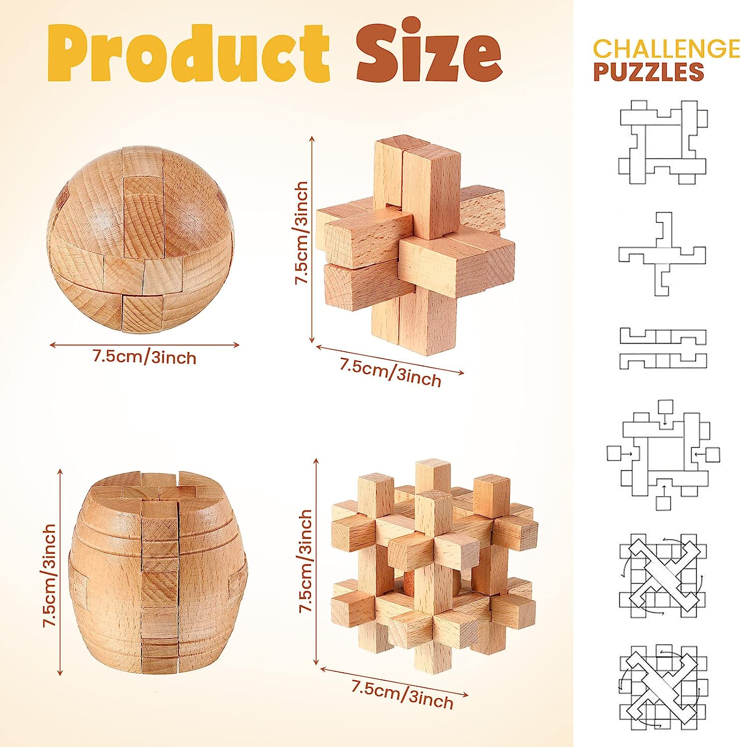 34 Pcs Metal Brain Teaser Puzzles for Kids Adult 3D Wooden Mind Games Puzzle Cube Wooden Brain Games Block Puzzle Metal Wire Puzzle Unlock Interlock Game Educational Logic Mind Desktop Toys