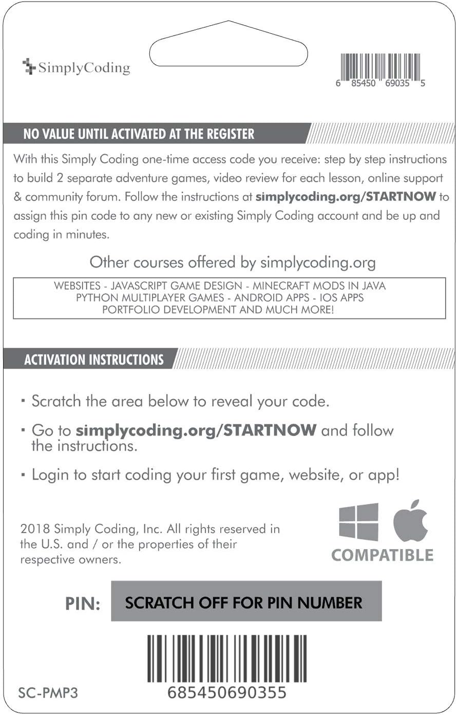 Coding for Kids: Learn to Code Python Multiplayer Adventure Games - Video Game Design Coding Software - Computer Programming for Kids, Ages 12-18, (PC, Mac Compatible)