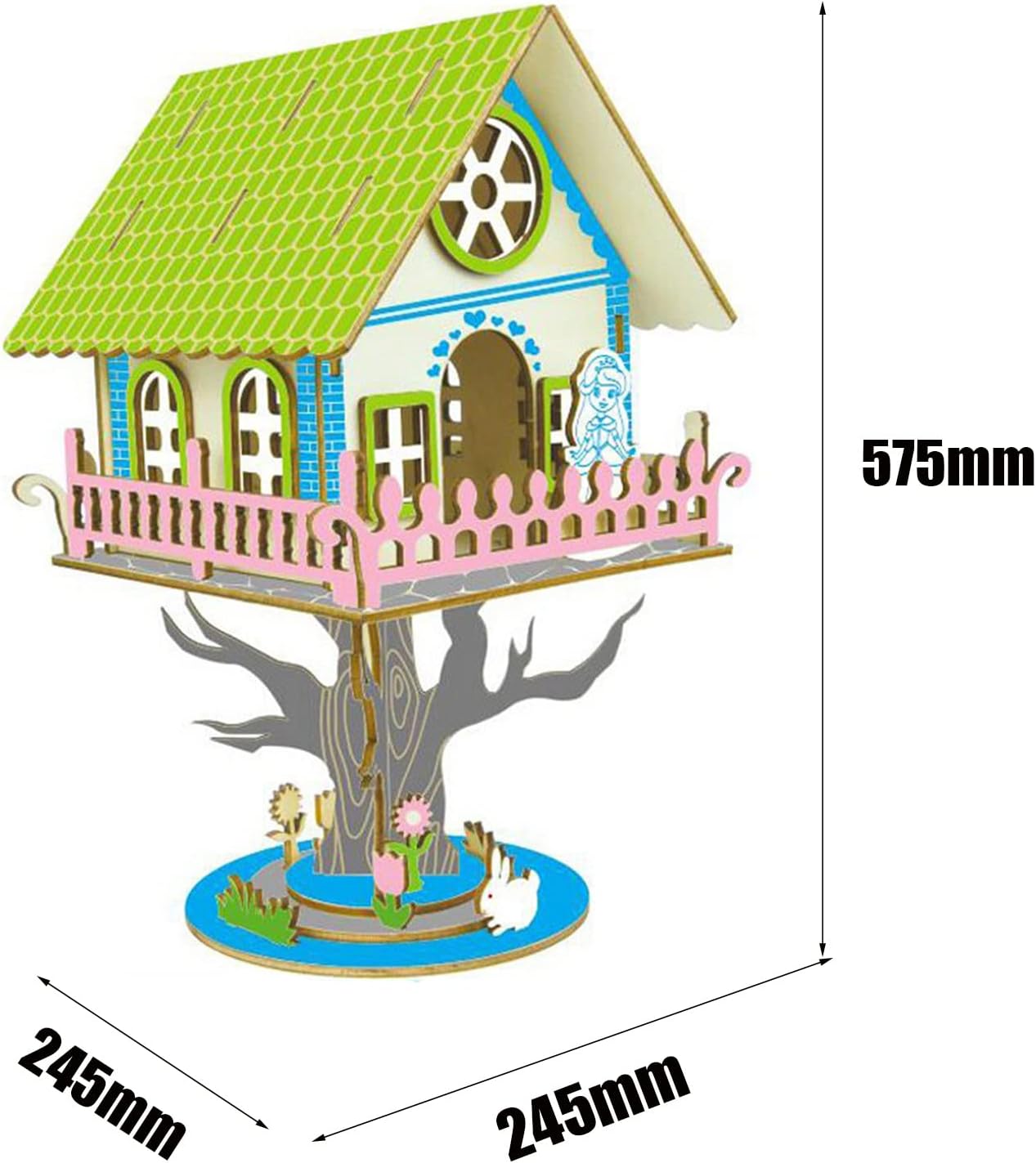 3D Puzzles Houses of Various Styles Building Model Educational Brain Teaser Assembly Model Gift for Boys Girls Adults When Mother's Day/Birthday/Valentine's Day (Princess Treehouse)