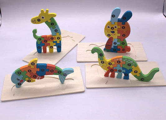 Toys for 3 Year Old - Puzzles for Kids Ages 3-5 - Educational Toys for 3 Year Old - Toddler Puzzles - Toddler Learning Toys Ages 3-5 - Fun and Colorful 4 Pack of Animal Puzzles to Gift kids