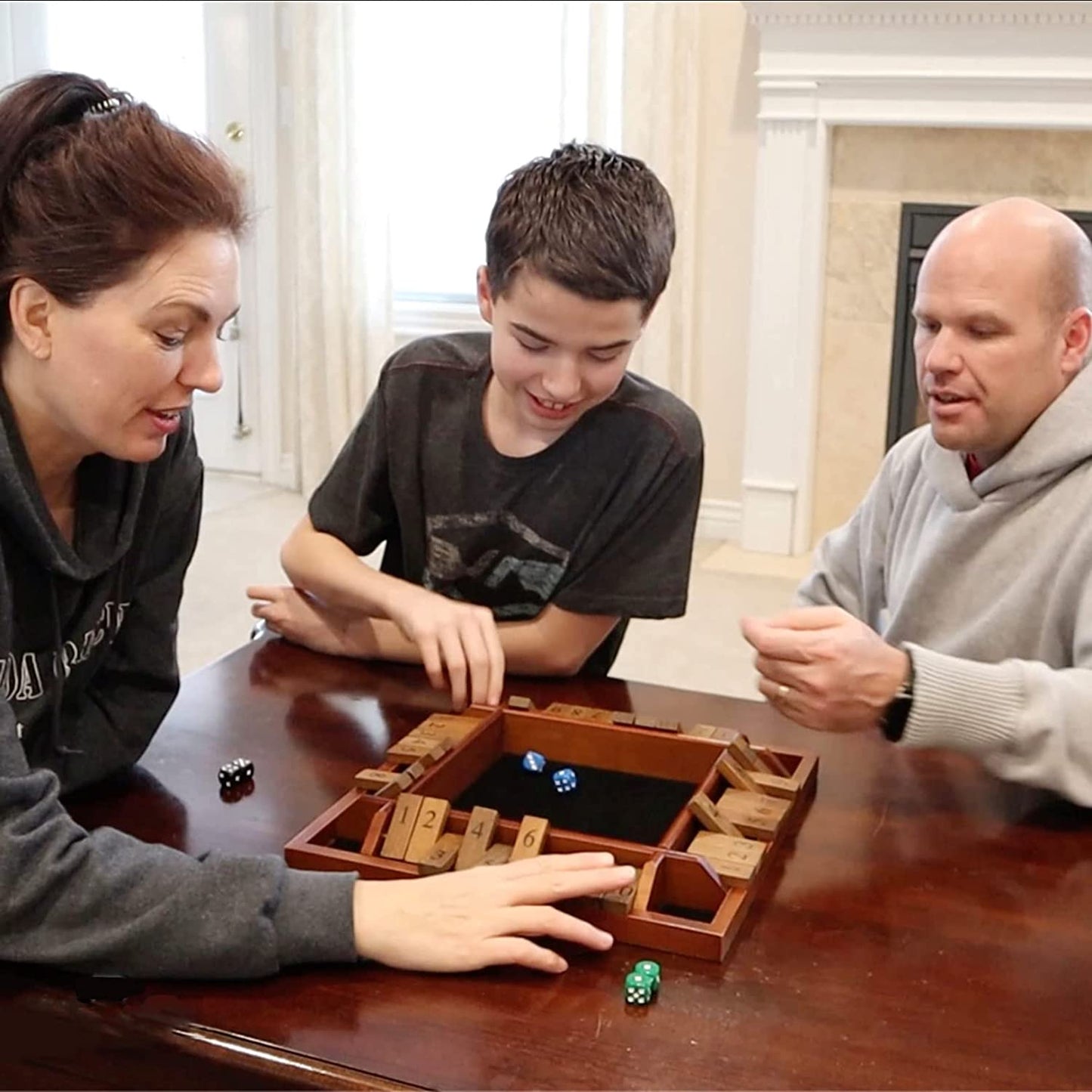 Shut the Box Game Wooden Board Games for Family Night, 14 In. 4 Player Bar Games Game Room, Math Games, for Board Game Table, Board Games for Adults and Family, Wooden Dice Games for Families