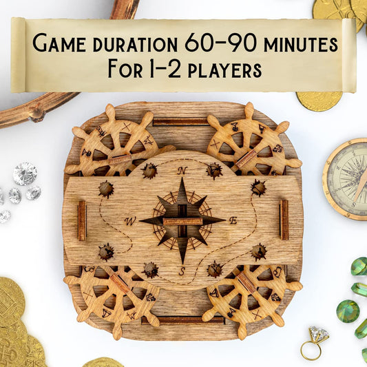 Cluebox Escape Room in a Box -Davy Jones Locker - Escape Game - Smart Wooden Puzzle - Unique Puzzle Games - Escape Box Games Adults - Puzzle Box for Kids (14+) - Brainteaser with a Secret