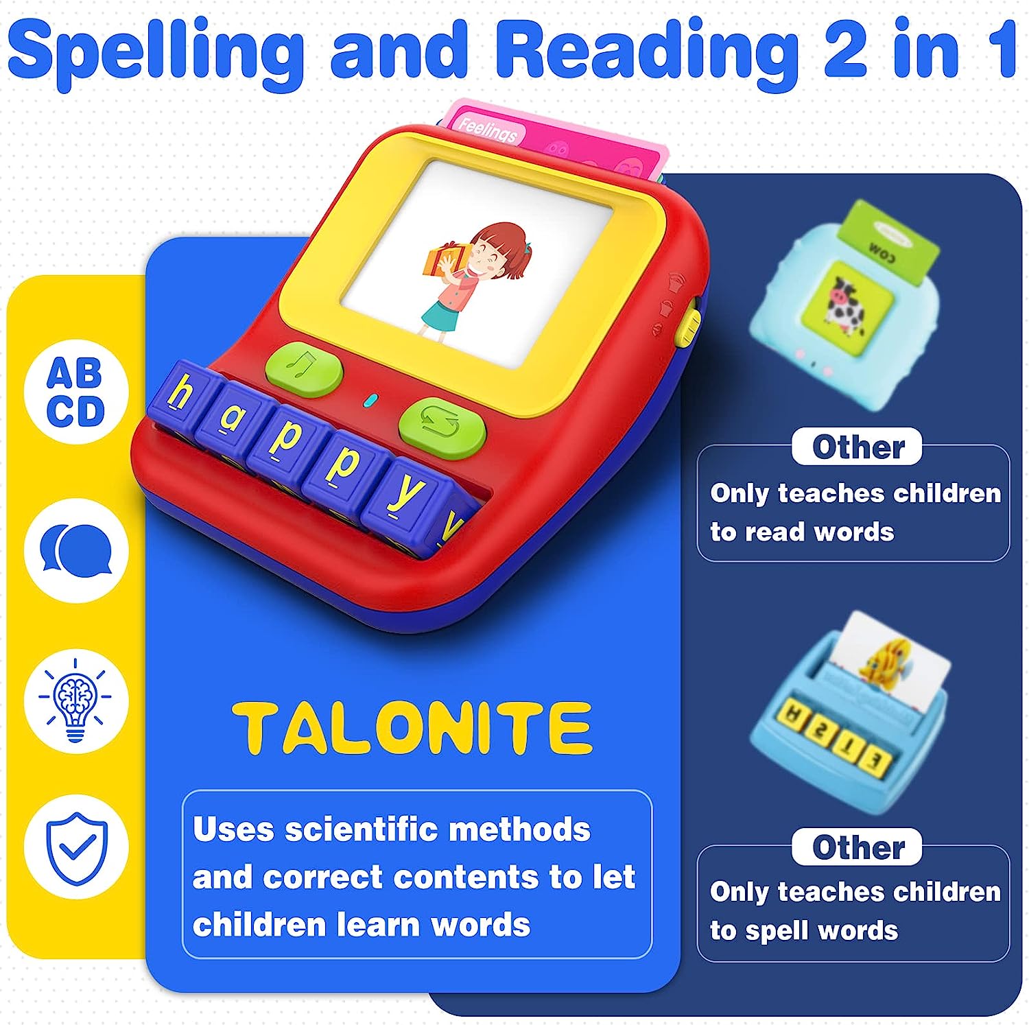 Learning Educational Toys for 2 3 4 5 6 7 8 Year Old Boys Girls, Talking Flash Cards with 158 Sight Words, Matching Letter Game, Autism Sensory Toys, Speech Therapy Toys and Materials