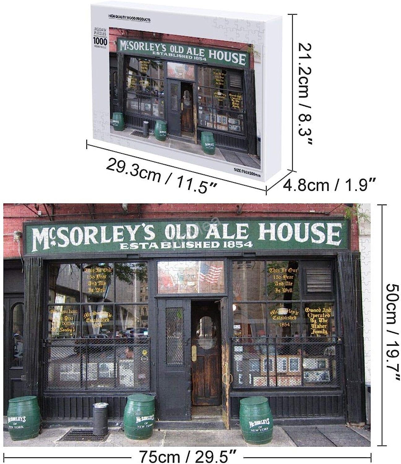 1000 Piece Wooden Jigsaw Puzzle McSorley's Old Ale House Jigsaw Puzzles Fun Game Educational Toys Birthday Gifts