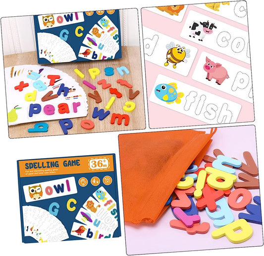 1 Set Spell Words Educational Wooden Building Blocks Wooden Kids Puzzle Plaything Early Learning Puzzles Child Jigsaw Puzzle Puzzle Baby Kids Puzzles Educational Puzzles