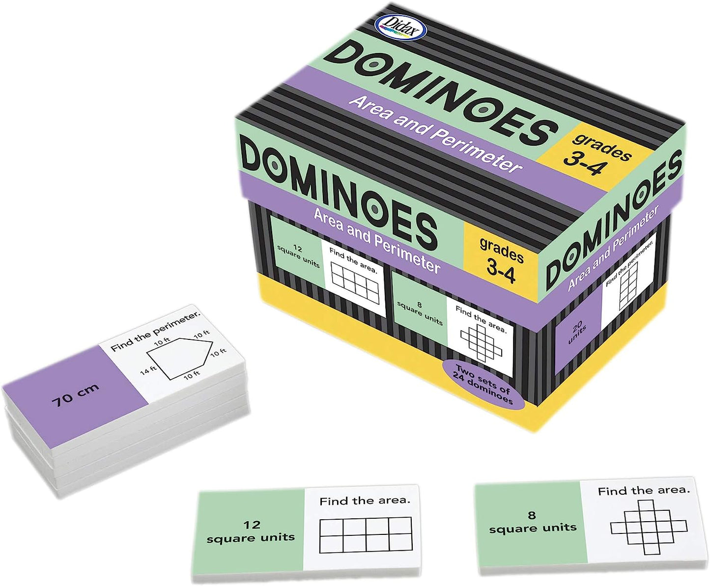 Educational Resources Area & Perimeter Dominoes Children's Mathematical Learning Aids