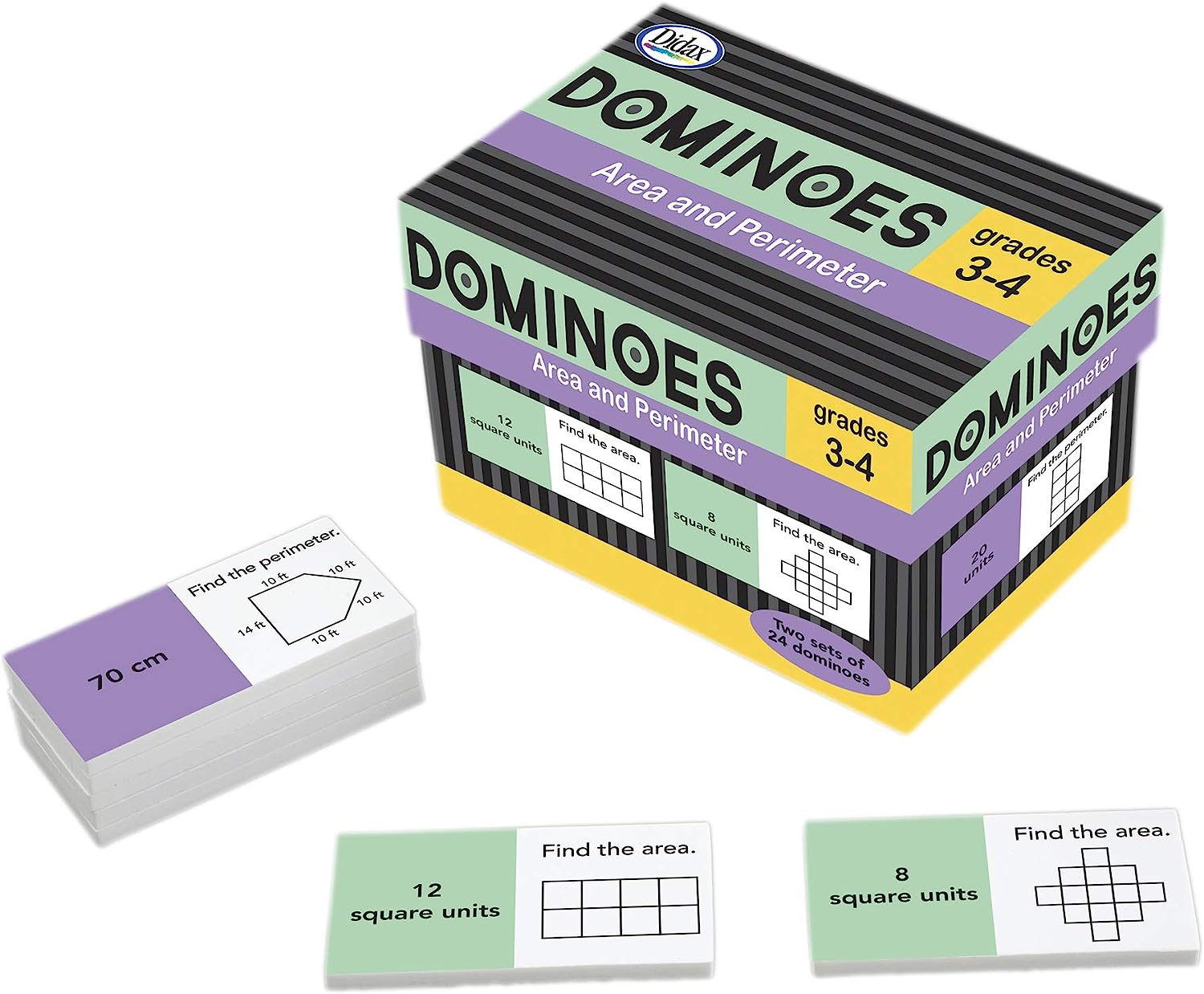 Educational Resources Area & Perimeter Dominoes Children's Mathematical Learning Aids