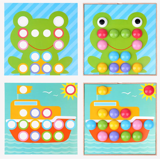 Mushroom Nail Toy, Exquisite Educational Interactive Mushroom Nail Puzzle with Storage Box Paperboard for Home for Kids