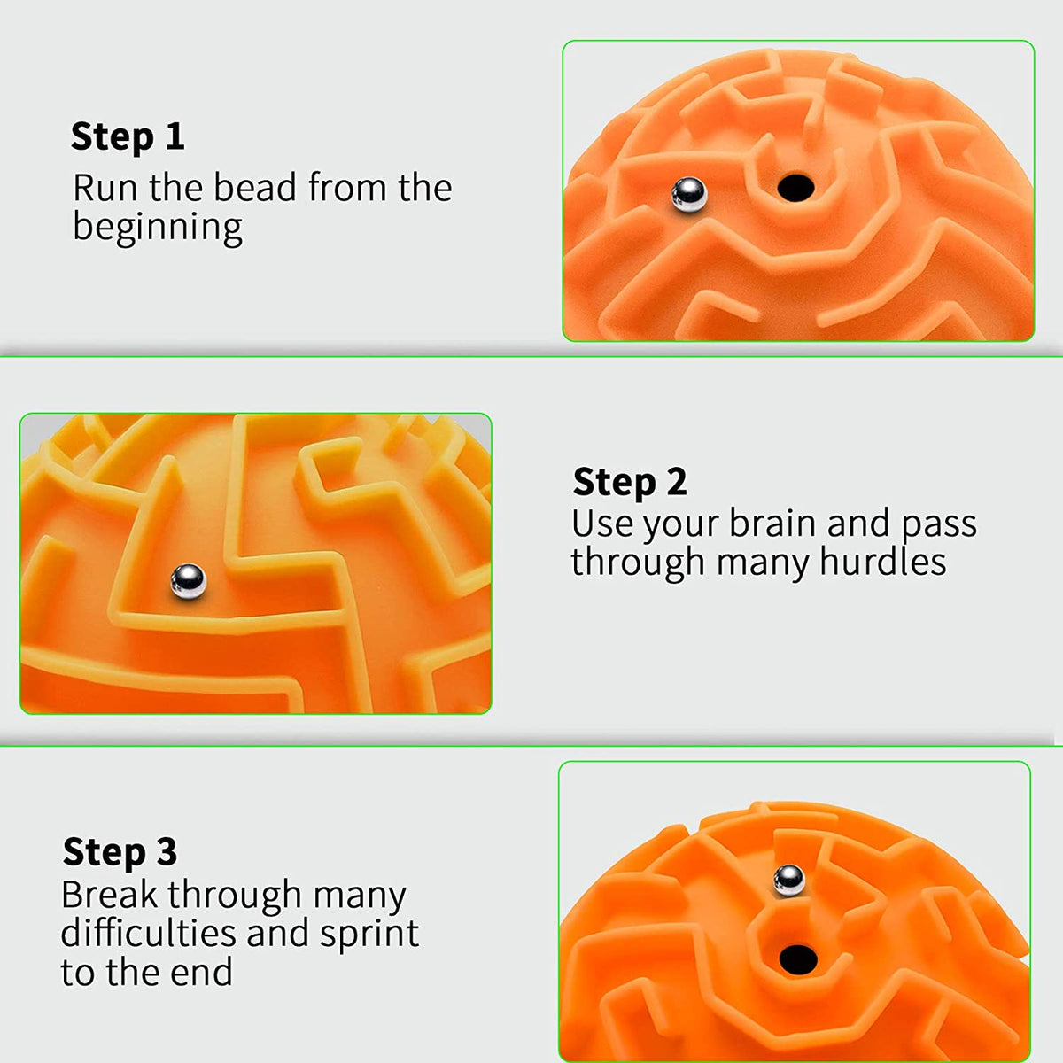 2 Pack Puzzle Ball 3D Maze Puzzle Brain Teasers Games Puzzle Toy Gravity Memory Cube Ball Puzzle Educational Toys Gifts for Students Teens Adults,Orange and Blue