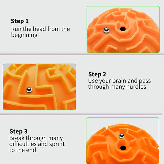 2 Pack Puzzle Ball 3D Maze Puzzle Brain Teasers Games Puzzle Toy Gravity Memory Cube Ball Puzzle Educational Toys Gifts for Students Teens Adults,Orange and Blue