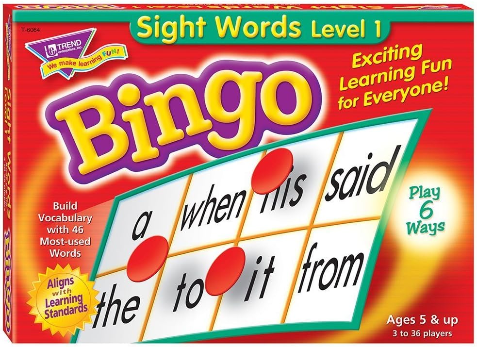 Sight Words Level 1 Bingo Game, Exciting Way & : Sight Words Level 2 Bingo Game