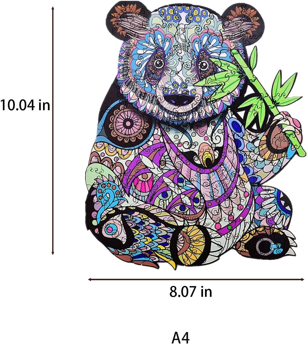 10.04in * 8.07 inch Wooden Jigsaw Puzzles Large Size Wood Cut Puzzles Panda Jigsaw Puzzles (150 Pieces) for Adults Gift for Chris as Birthday Adults Family Game, Stress-Reducing Gifts