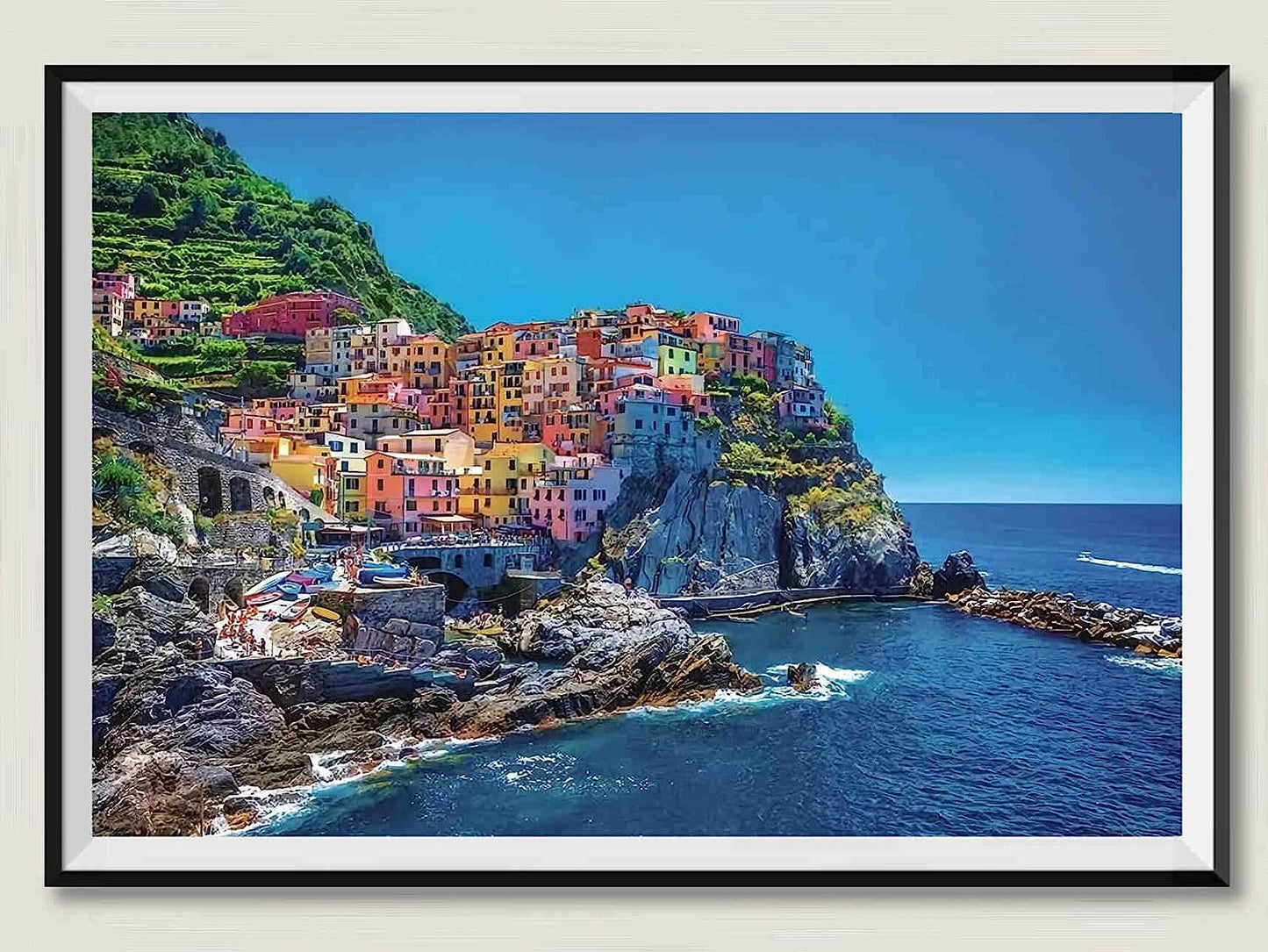 Village by The sea, 2000 Piece Wooden Puzzle, Jigsaw Puzzle Educational Game Home Decor Puzzle