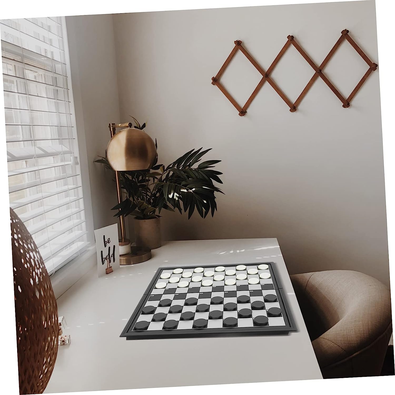 1 Set Checkers Poppets for Kids Classic Desktop Kids Educational International Chess Game Family Chess Set Chess Sets for Folding Draughts Party Board Game