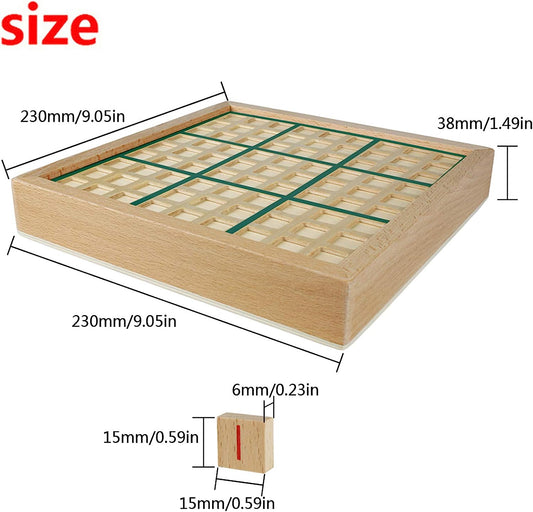 Wooden Sudoku Puzzle Board Game with Drawer SD-02 (Green)