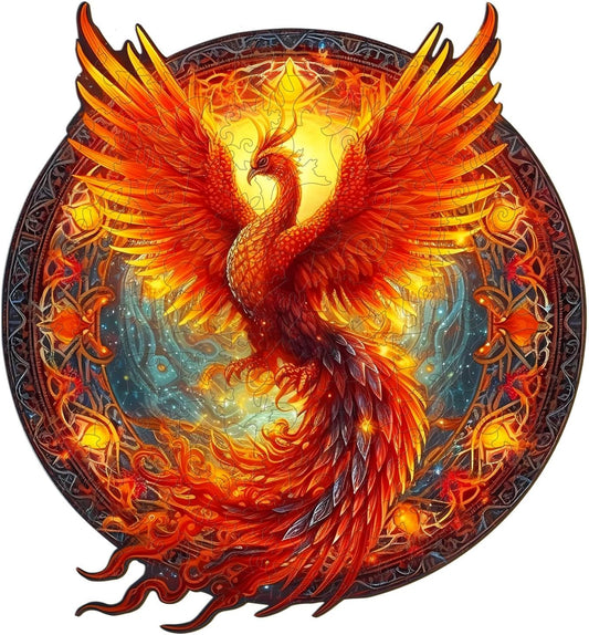 Wooden Jigsaw Puzzles-Wooden Puzzle Adult Unique Shape Advanced Phoenix Wooden Jigsaw Puzzle for Adult, Family Puzzles 11.8 * 10.9in 200pcs