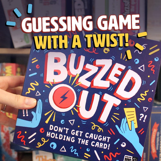 Buzzed Out Card Game. Quick-Fire Guessing Card Games for Gatherings, Game Nights and More. Family Games and Party Games for 14 Years Old and Over.