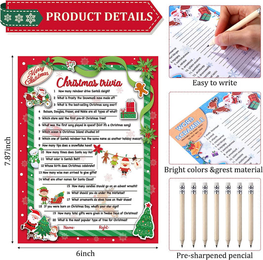 90 Pcs Chris as Trivia Game and Word Scramble Chris as Games for Family Chris as Decorations Xmas Guessing Activity Holiday Games for Friends Kids Coworkers Groups Chris as Party Supplies