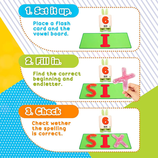 Alphabet Letters Sensory Toys for Kids - Short Vowel Reading Letters Spelling Games, Classroom Must Haves Sight Words Educational Toy for Kids, Water Beads Fidget Sensory Toys for Autistic Children