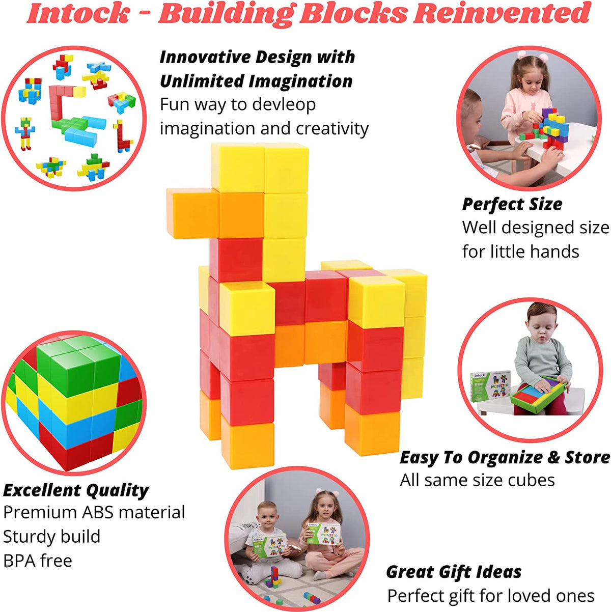 Magnetic Blocks, Magnetic Cubes Educational Toys, Improved Award Winning Magnetic Building Blocks for Kids, 40 Pieces Colorful Autism Toys Magic Cube Sensory Toys for Kids