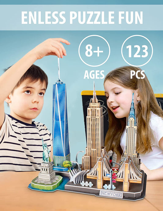 3D Puzzles for Kids Ages 8-10 New York STEM Projects Arts and Crafts for Kids Ages 8-12 Toys for Boys Age 8-12 Crafts for Girls Ages 8-12 Gifts for 8 Year Old Girls Boys Building Model Kit Set
