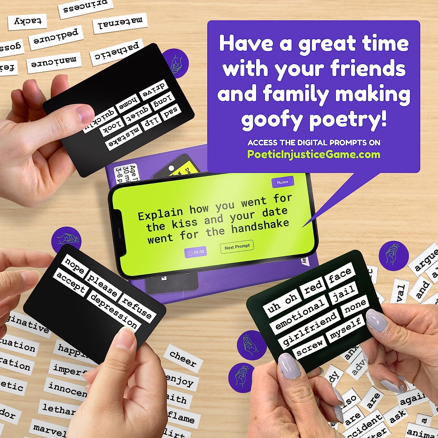 A Word Game Where You Make Bad Poetry for Laughs - Funny Magnetic Notes Game and Fun Party Game for Ages 17+ - Family Game Night Magnet Word Games