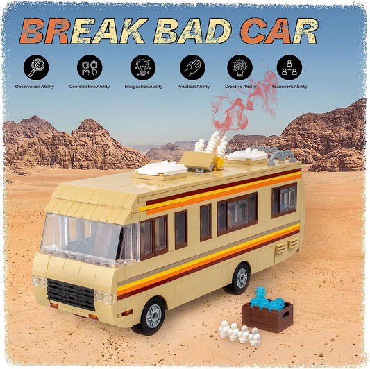 Break Bad Bus Building Set, Buildable Bus Building Block Toy Compatible with Sets, Educational DIY RV Toy, Birthday Gift, and Party Favor for Boys and Girls Ages 8 and Up (986 Pieces)