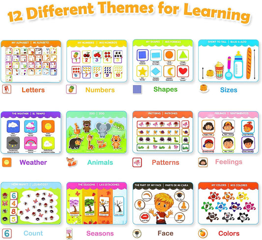 Toys for Toddlers 3-5 Bilingual Spanish English Books, Preschool Learning Activities, Autism Sensory Toys, Educational Learning Toys Birthday Gifts for 3 4 5 Year Old Girls & Boys