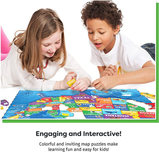 United States Puzzle for Kids - 70 Piece - USA Map Puzzle 50 States with Capitals - Childrens Jigsaw Geography Puzzles for Kids Ages 4-8, 5, 6, 7, 8-10 Year Olds - US Puzzle Maps for Kids Learning