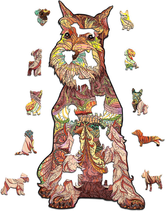 172Pcs Wooden Puzzles Jigsaw, Beagle Dog Puzzle Gift for Adults and Kids, Unique Jigsaw Pieces, Fun Challenging Animal Puzzles Gifts Perfect Family Game,6.9 * 13.3in