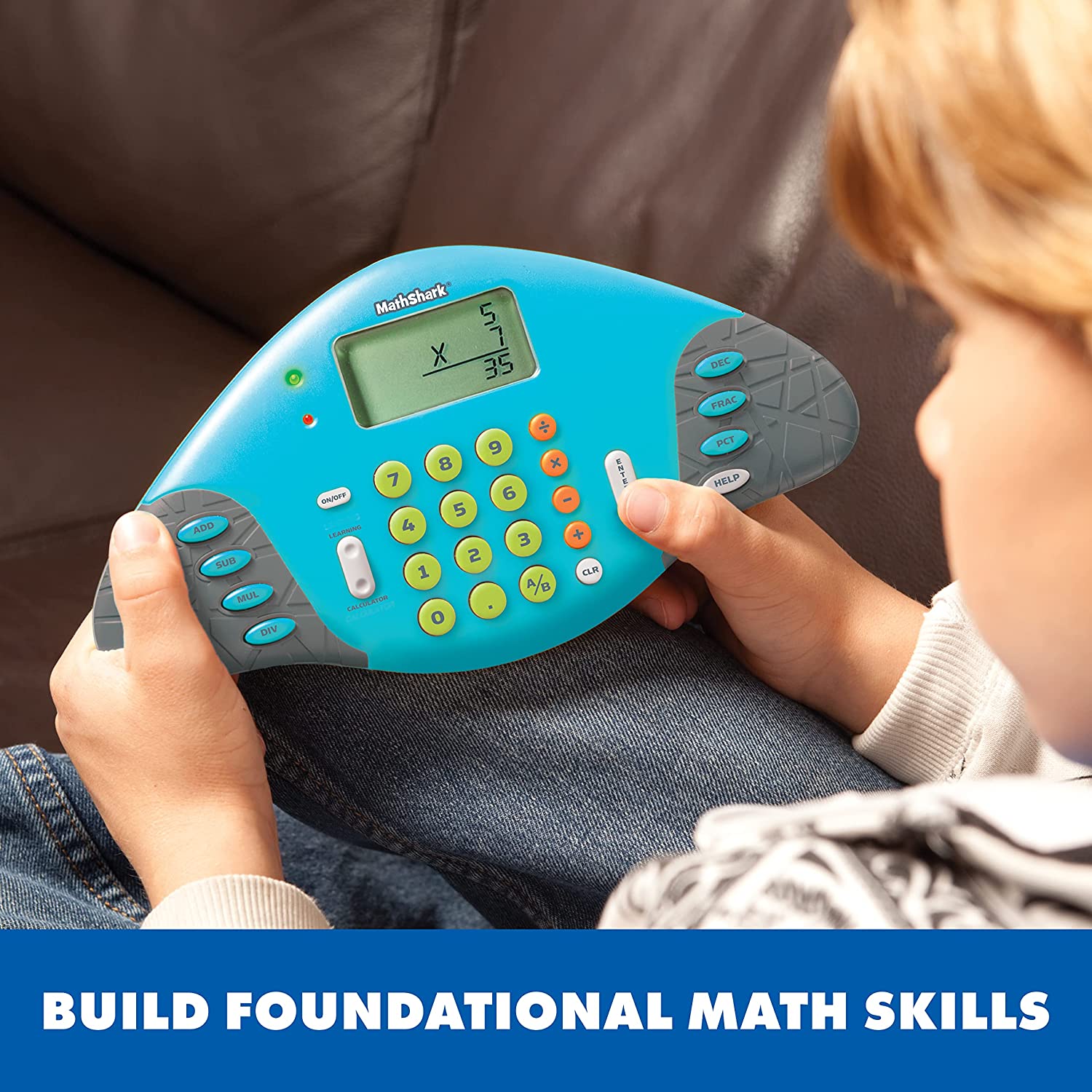 MathShark Electronic Math Game for Kids Ages 6+, Addition, Subtraction, Multiplication & Division, Fractions & More, Classroom Supply