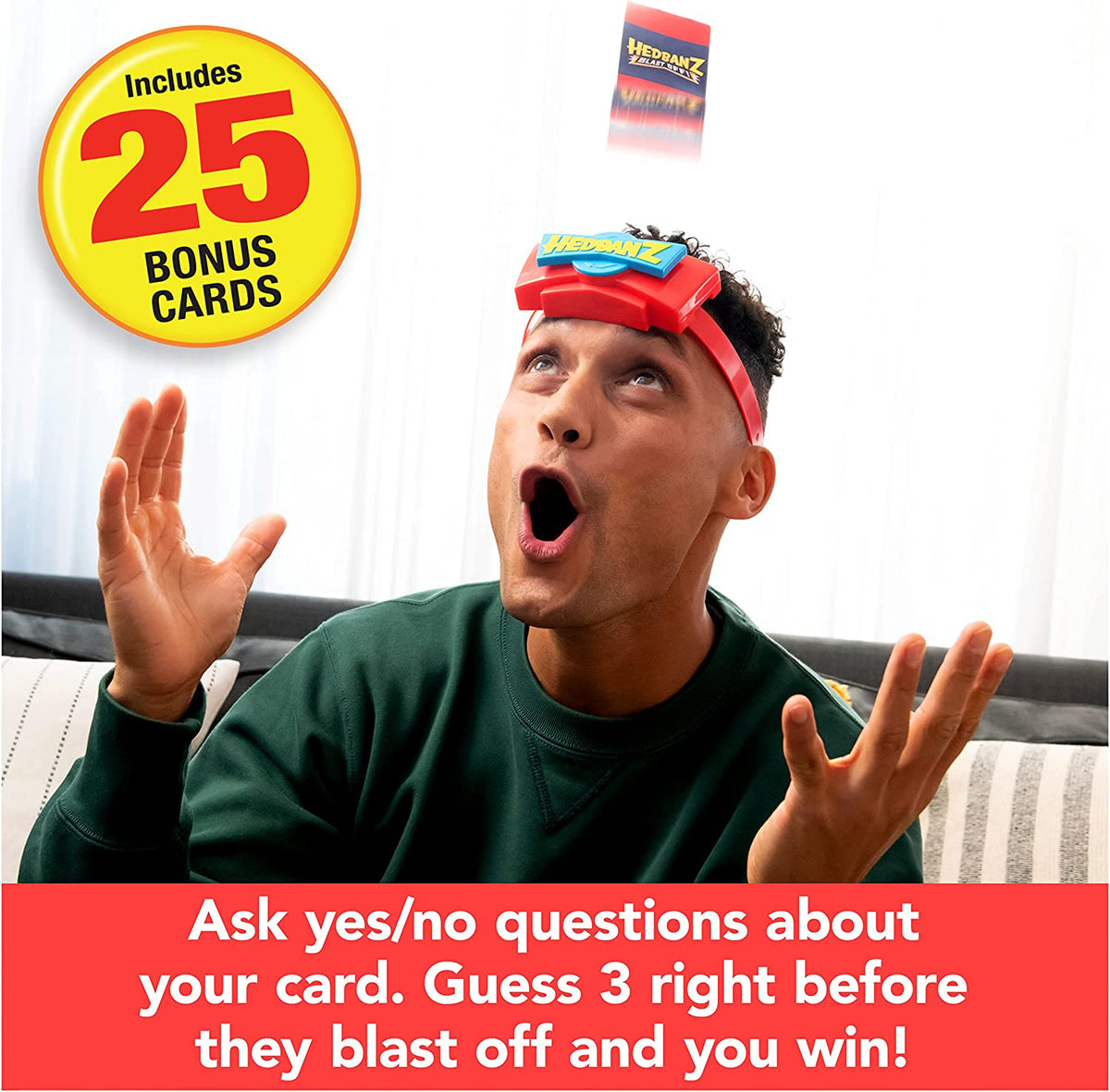 Hedbanz Blast Off! Guessing Game with 25 Bonus Cards, for Kids and Families Ages 6 and up (Amazon Exclusive)