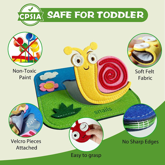 Toddler Puzzles, 6-in-1 Soft Felt Insect Puzzles for Toddlers 1 2 3, Toys Ages 1-3, Educational Baby Puzzles Set for 6-12 Months Boy Girl Babies Gifts