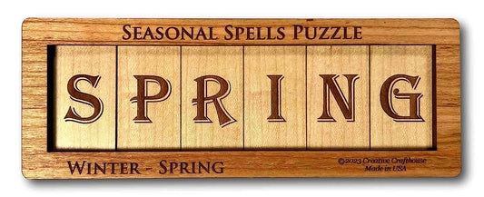 Seasonal Spells - Wooden Sliding/Logic Brain Teaser Puzzle