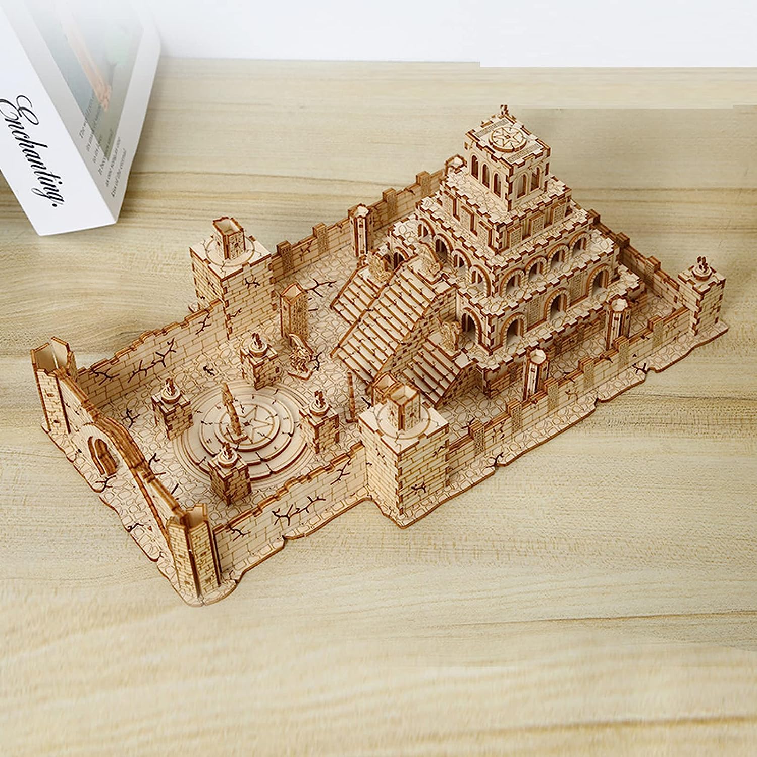 3D Wooden Puzzles for Adults Ruin Castle Model Kits, DIY 3D Wooden Buidling Model Kits to Build, Wood Castle Building Kit Desktop Toys for Adults/Teens Boys