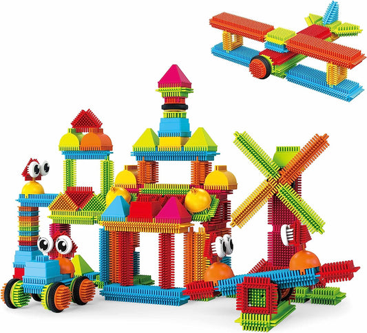 Picasso Toys PTB120 120pc Hedgehog Block Tiles Toy Construction Building Blocks STEM Learning Playset Educational Kit for Child Brain Development Preschool Kindergarten Kids Boy Girl Children Age 3+