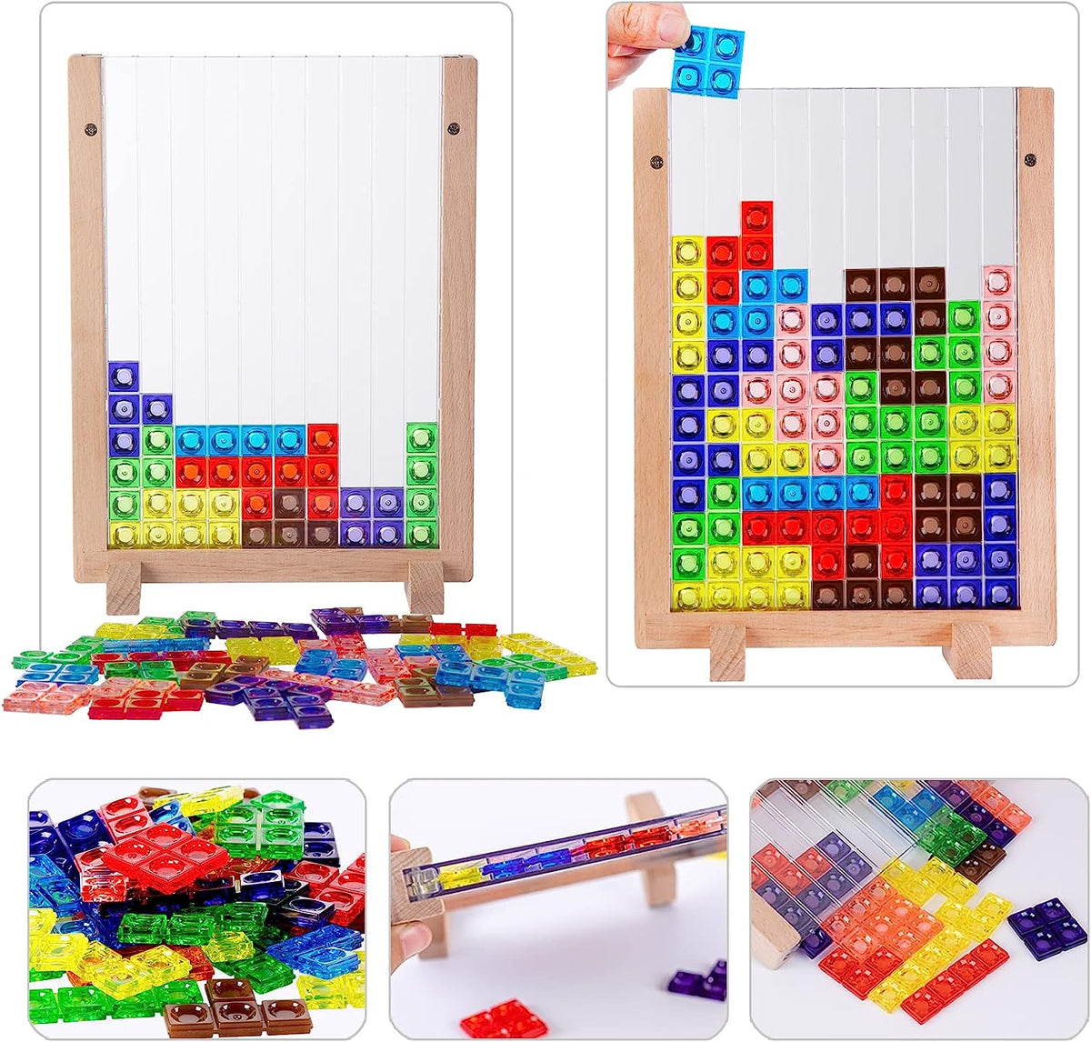 Russian Blocks Puzzle,3D Transparent Brain Teaser Toys, 3D Puzzles, Toys for 3 4 5 6 7 8 9 10 Year Old Boys Girls Kids
