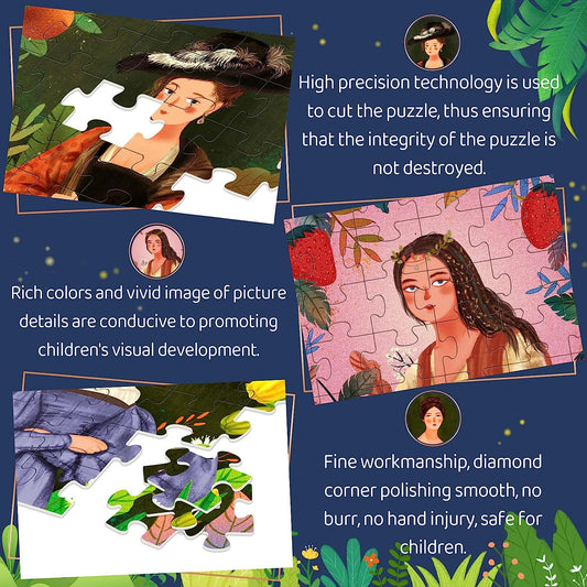 Mini Jigsaw Puzzles,8-in-1 Small Jigsaw Puzzles,Puzzles for Kids Age3+,Famous Painting Art Puzzle,9.1" x 6.7" Fun Puzzles,Decompression Puzzle Educational Game,Gifts for Kids Adults