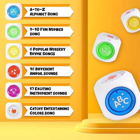 Smart Learning Cube Toy for Kids -Interactive Educational Light Up Toy, Learn Songs, Alphabet, Numbers, Animals, Instruments, Colors | Ideal for Children 6 Months+, Baby Toys -Toddler Toys