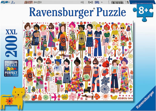 Flowers and Friends 200 Piece XXL Jigsaw Puzzle for Kids - 13359 - Every Piece is Unique, Pieces Fit Together Perfectly