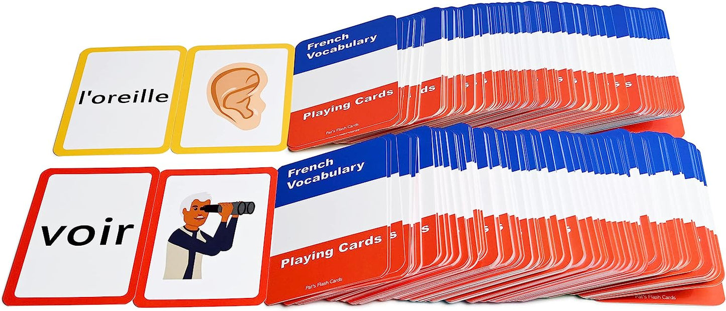 384 French Concentration and Memory Matching Card Game Playing Cards - Includes Animals, Food, Family, and More