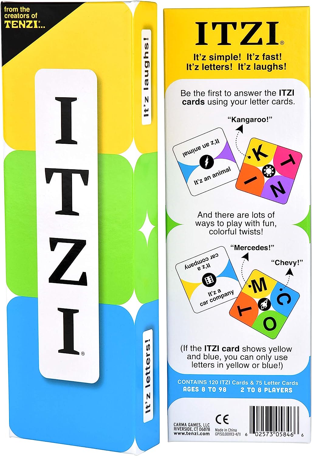 ITZI - The Fast, Fun, and Creative Word Matching Family and Party Card Game for Ages 8 to 98 - 2-8 Players
