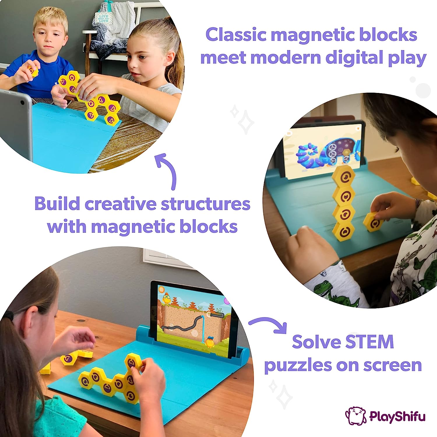 Play Interactive STEM Toys - Plugo Link (Kit + App) | Educational Toy for Kids 4-10 Years | Brain Games | Magnetic Building Blocks + 200 STEM Puzzles | Engineering Kit (Works with tabs/mobiles)