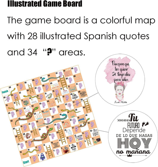 Spanish Conversational Snakes&Ladders Board Game | Spanish Learning Game for Kids | Family Board Game